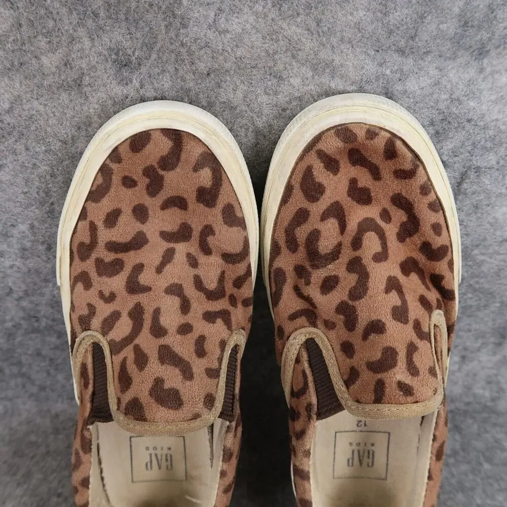 Gap Shoes Kids 12 Sneakers Slip On Animal Leopard Print Brown Casual Active Girl